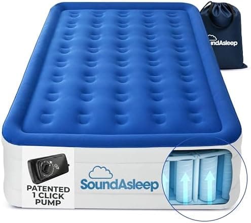 SoundAsleep Dream Series Luxury Air Mattress with ComfortCoil Technology & Built-in High Capacity Pump for Home & Camping- Double…