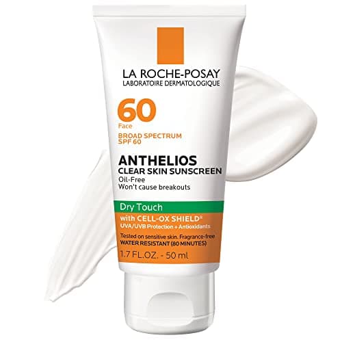 La Roche-Posay Anthelios Clear Skin Sunscreen Dry Touch SPF 60, Oil Free Sunscreen For Face, Oil Absorbing…