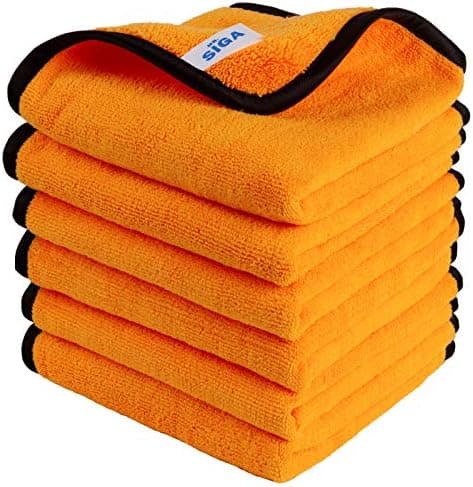 MR.SIGA Professional Premium Microfiber Towels for Cars, Dual-Sided Car Washing and Detailing Towels, Gold…