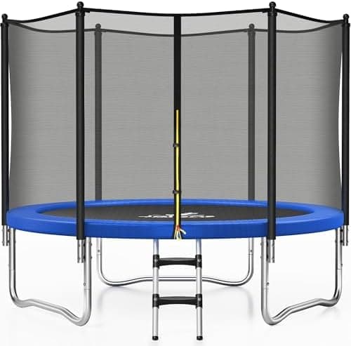 JELENS Trampoline 8FT 10FT 12FT 14FT 15FT, Outdoor Trampolines with Enclosure Net, Recreational Anti-Rust…