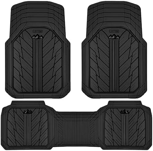 CAR PASS Heavy Rubber Car Floor Mats, Deep Waterproof Car Mats All Weather, Universal Trim-to Fit Automotive…