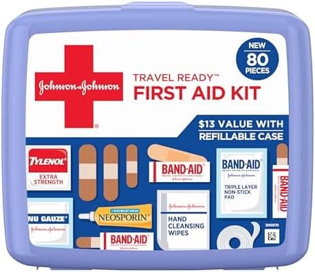 BAND-AID Brand Travel Ready Portable Emergency First Aid Kit for Minor Wound Care, Perfect for Home, Car…