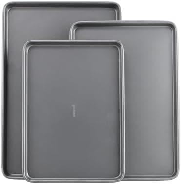 GoodCook Everyday Nonstick Baking Sheet Set, 3 Pack Includes Small (13×9) Medium (15×1) and Large (17×11)…