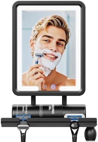 Heated Shower Mirror Fogless for Shaving (Gen 3) - 3 Colors Stepless Dimmable Lights, Anti-Fog Shaving Mirror…