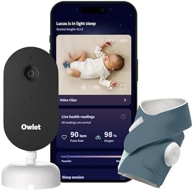 Owlet Dream Duo (Gen 3) Smart Baby Monitor All-in-One Bundle - 2K HD Video Baby Monitor with Alerts & Owlet…