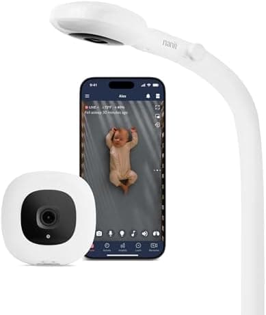 Nanit Pro Smart Baby Monitor - 1080p Wi-Fi Video Camera, 2-Way Audio, See Your Baby from Anywhere, Sound/Motion/Cry…