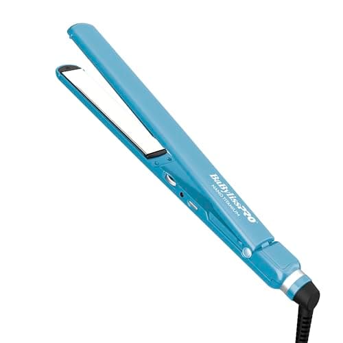 BabylissPRO Nano Titanium Ultra-Thin Hair Straightener, Professional Flat Iron, 5-Inch Extended Plates for…