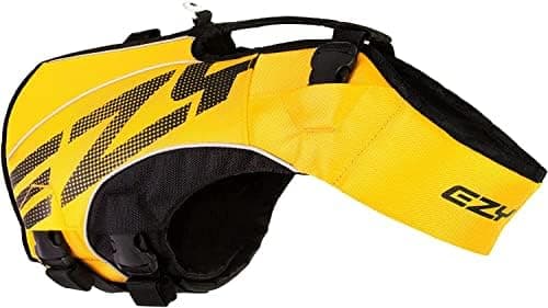 EzyDog DFD X2 Dog Life Jacket - Adjustable Swimming Safety Life Vest Preserver with Continuous Neck Flotation, Reflective Trim, &…