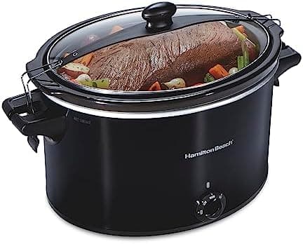 Hamilton Beach Slow Cooker, Extra Large 10 Quart, Stay or Go Portable With Lid Lock, Dishwasher Safe Crock…