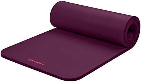 Retrospec Solana Yoga Mat 1" Thick w/Nylon Strap for Men & Women - Non Slip Exercise Mat for Home Yoga…
