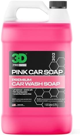 3D Pink Car Soap – 1 Gallon |pH Neutral Car Wash Soap with High Suds & Cherry Scent | Scratch-Free, High…