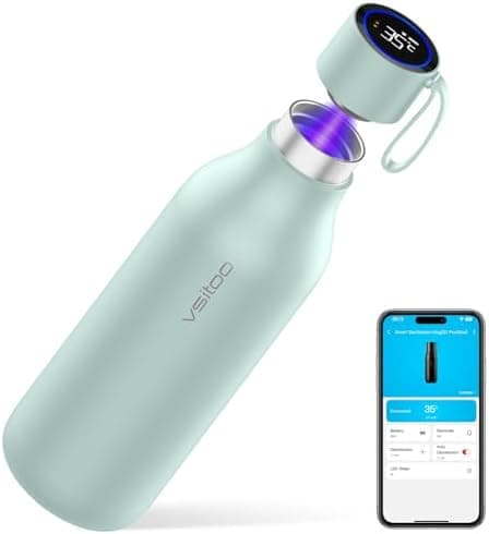 VSITOO 33oz Smart Self-Cleaning Water Bottle,Large Insulated Stainless Steel Bottle with AI Self-Clean…
