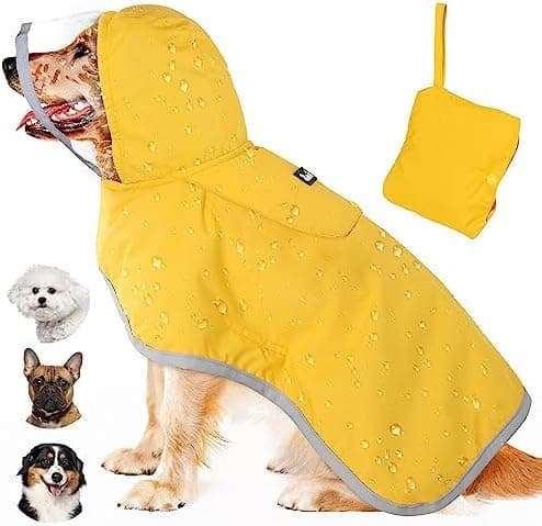 Lukovee Dog Raincoat, Adjustable Dog Rain Jacket with Clear Hooded Double Layer for Large Medium Small Dogs Puppies, Waterproof…