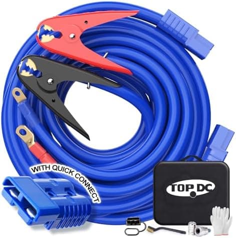 TOPDC Jumper Cables,1 Gauge 30 Feet 800A Booster Cables with UL-Listed Clamps, Heavy Duty Automotive Quick…