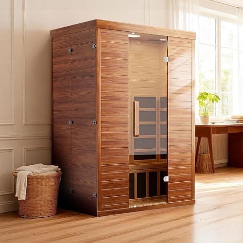 2-Person Infrared Sauna, Smart App Control, WiFi & Bluetooth, Low EMF 1500W/120V LCD Heater, Indoor Home…