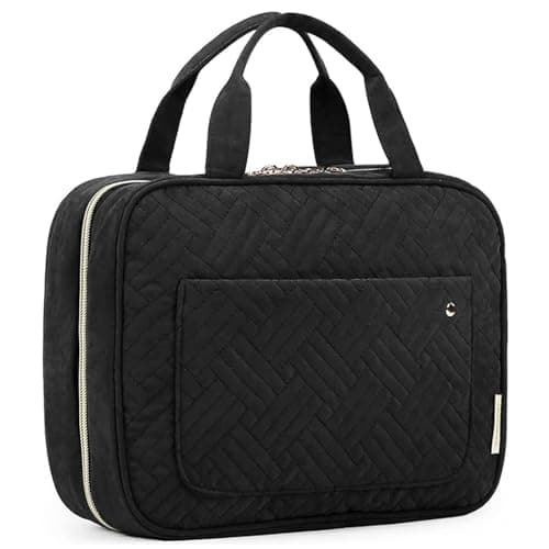 BAGSMART Toiletry Bag Travel Bag with Hanging Hook, Water-resistant Makeup Cosmetic Bag Travel Organizer for…