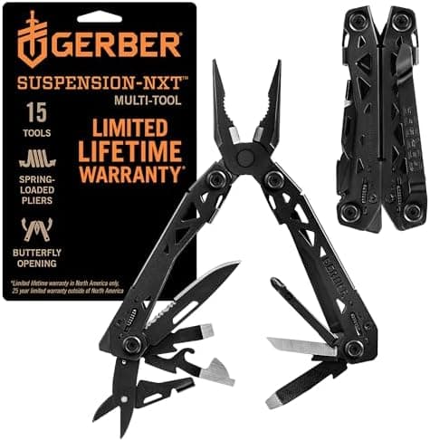 Gerber Gear Suspension-NXT EDC Multitool 15-in-1 Pocket Knife, Needle Nose Pliers and Wire Stripper for Camping and Survival…