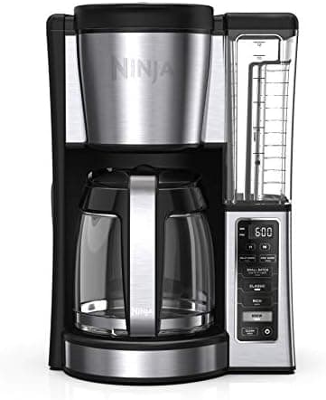 Ninja 12-Cup Programmable Coffee Brewer, 2 Brew Styles, Adjustable Warm Plate, 60oz Water Reservoir, Delay Brew - Black/Stainless…