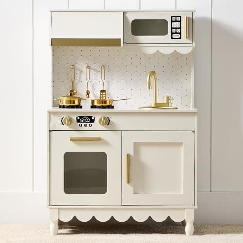 Best Choice Products Toddler Kitchen Playset, Wooden Cottage Kids Play Kitchen with 5 Accessories, Toy…