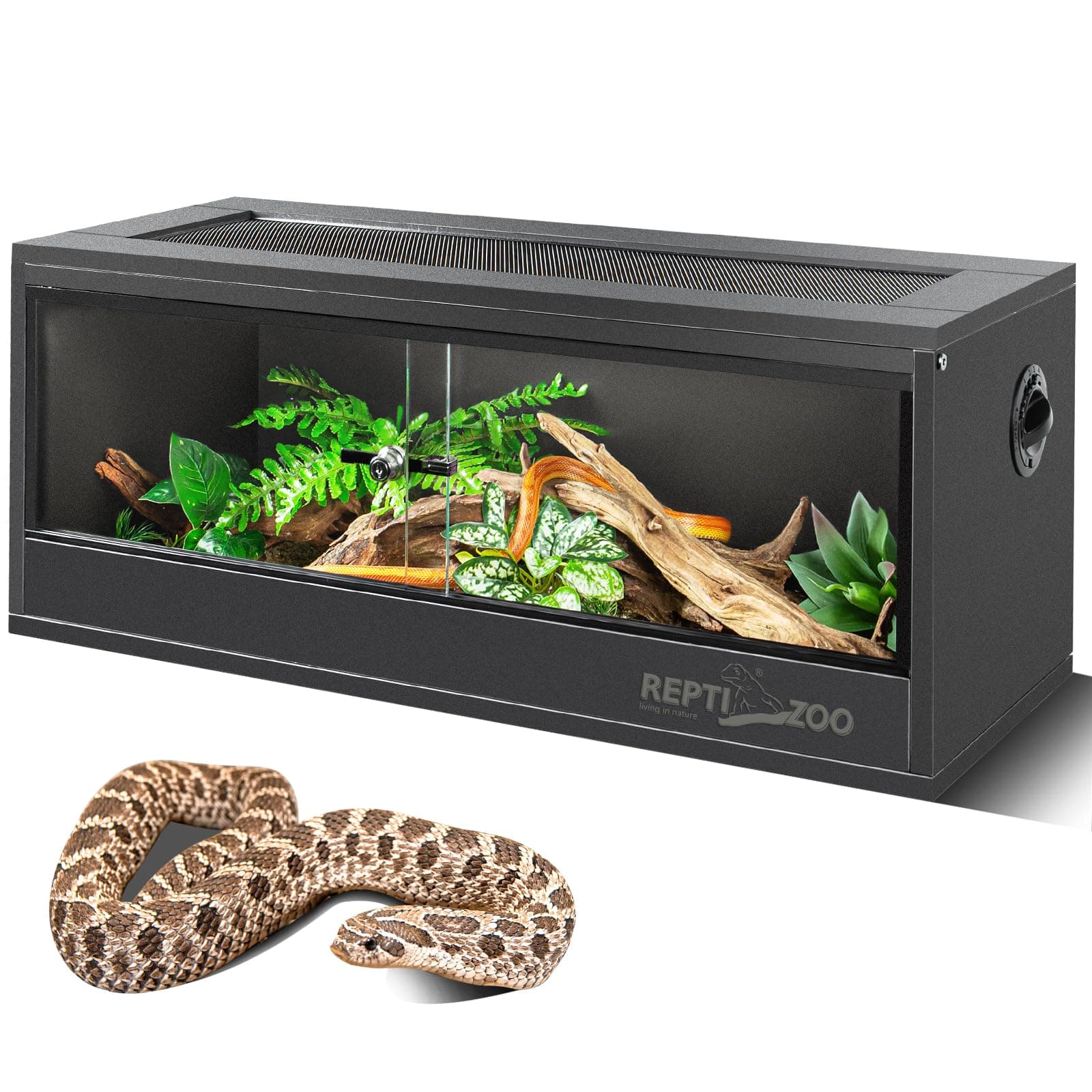 REPTI ZOO 20 Gallon PVC Reptile Tank, 30x12x12 inch Reptile Terrarium for Crested Gecko Frog Lizard Snake Turtle Hermit Crab…