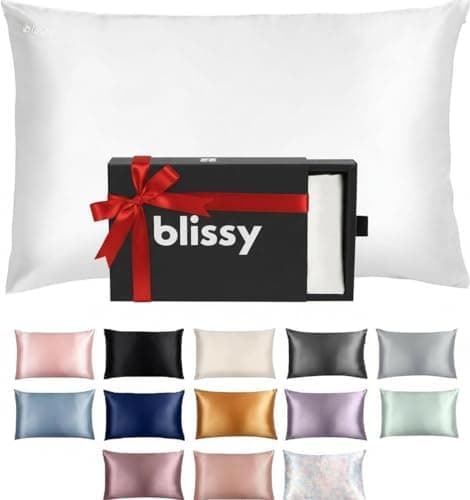 Blissy Silk Pillowcase - 100% Pure Mulberry Silk - 22 Momme 6A High-Grade Fibers - Silk Pillow Cover for Hair…