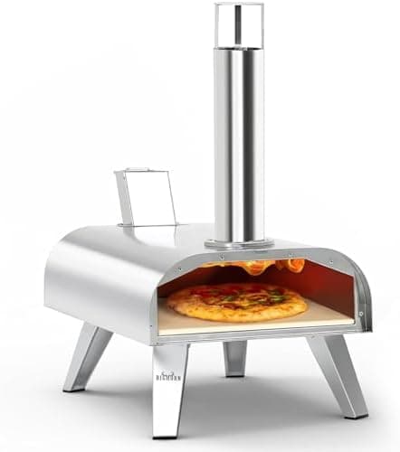 BIG HORN 12" Multi-Fuel Outdoor Pizza Oven Reach up to 1110℉– 3-in-1 Wood, Gas & Electric Compatible (Burners Sold Separately)…