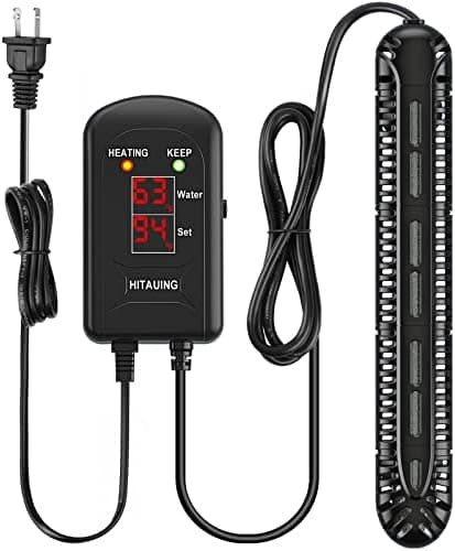 HiTauing Submersible Aquarium Heater, 500W Fish Tank Heater with LED Digital Display & 5 Safety Protection, for 75-120 Gallon Tank