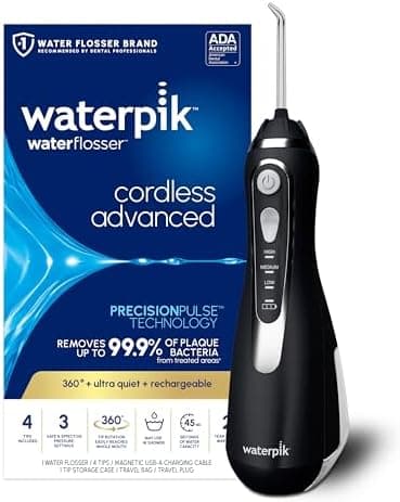 Waterpik Cordless Advanced 2.0 Water Flosser For Teeth, Gums, Braces, Dental Care With Travel Bag and 4 Tips, ADA Accepted…