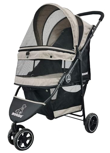 ROODO 3 Wheel Dog Pet Cat Stroller Best Lightweight Foldable Compact Portable Jogger All Terrain Travel Pet Gear Puppy Kitty…