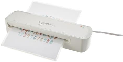 Amazon Basics 9-Inch Thermal Laminator Machine with Quick Warm-Up, 2 Heat Settings, Jam Release for Documents…