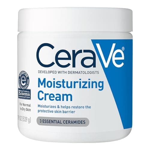 CeraVe Moisturizing Cream, Body and Face Moisturizer for Dry Skin, Body Cream with Hyaluronic Acid and…