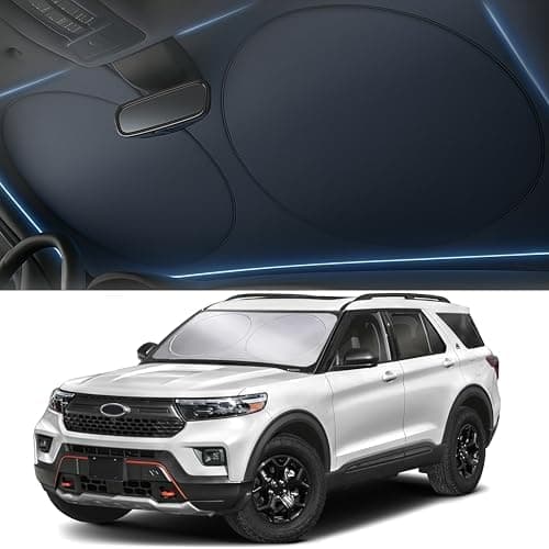 Foldable Car Windshield Sun Shade – 280T Thickened Reflective UV & Heat Shield with Storage Bag, Keeps…