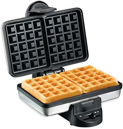 Hamilton Beach Belgian Mini Waffle Maker with Shade Control, Makes 2 at Once, Create Personalized Keto Chaffles and Hash Browns…