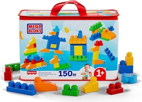 MEGA BLOKS First Builders Toddler Blocks Toys Set, Deluxe Building Bag with 150 Pieces and Storage, Creative…