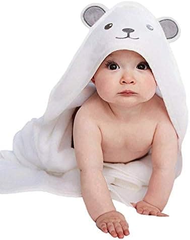 HIPHOP PANDA Hooded Towel - Rayon Made from Bamboo, Bath Towel with Bear Ears for Newborn, Babie, Toddler…
