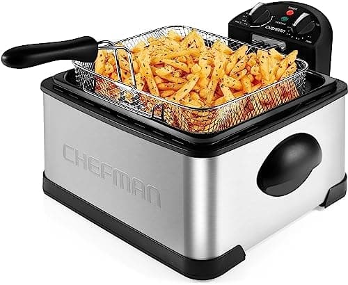 Chefman 4.5 Liter Deep Fryer w/Basket Strainer, XL Jumbo Size, Adjustable Temperature & Timer, Perfect for…