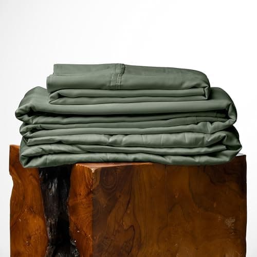 Olive + Crate Tencel Lyocell Eucalyptus Queen Size Sheet Set - Cooling Tencel Sheets for Hot Sleepers with 18…