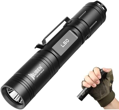 WUBEN L50 Rechargeable Tactical Flashlight, 1200 High Lumens Super Bright Handheld Flashlighs, IP68 with 5…
