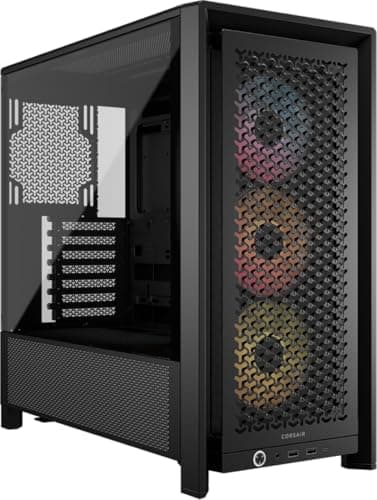CORSAIR 4000D RS ARGB Frame Modular Mid-Tower ATX PC Case, High Airflow, 3X Pre-Installed RS Fans…