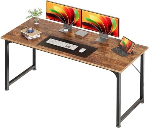 Huuger Computer Desk, 55 Inch Home Office Desk, Gaming Writing Work from Home Study Desk, Large Legroom, Sturdy Metal Frame…