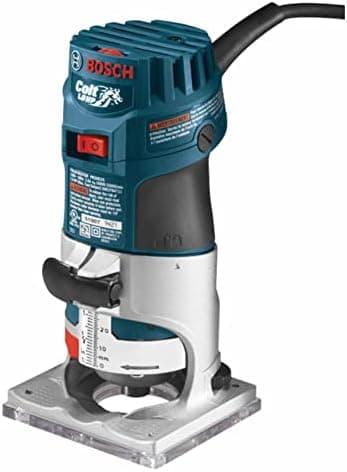 BOSCH PR20EVS Colt 1.0 HP Variable-Speed Palm Router - 5.6 Amp Motor, Soft Start, Constant ResponsCircuitry, Ergonomic Grip…