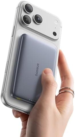 Baseus Picogo Magsafe Portable Charger, Qi2 15W 0.5" Ultra Slim 10000mAh Wireless Power Bank, 27W Fast…
