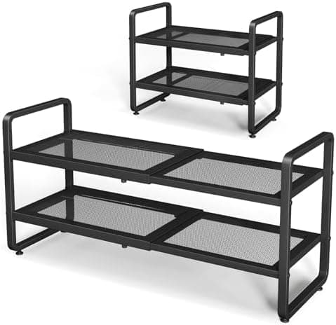 SNTD Shoe Rack - Expandable Shoe Organizer for Closet, Adjustable Metal Shoe Shelf Storage, Stackable Long…