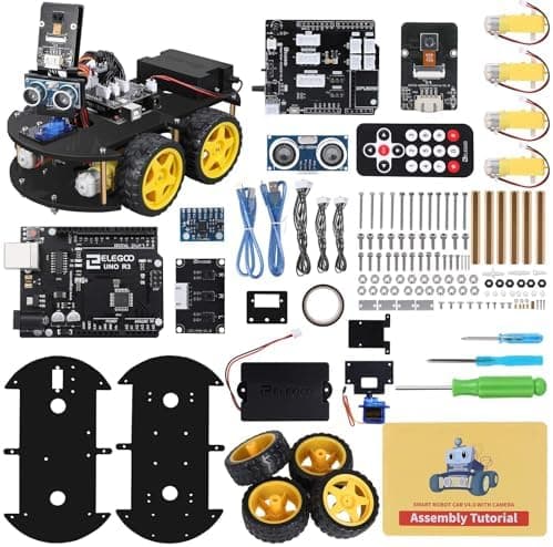 ELEGOO UNO R3 Smart Robot Car Kit V4 for Arduino Robotics for Kids Ages 8-12 12-16 STEM Science Kits Coding…