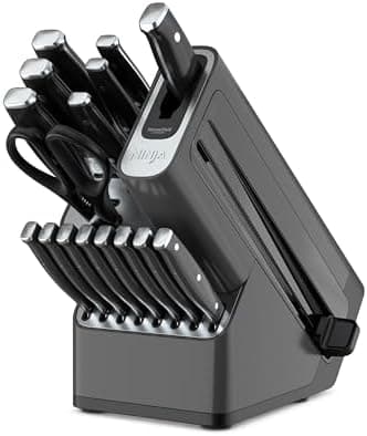 Ninja K32017 Foodi NeverDull Premium Knife System, 17 Piece Knife Block Set with Built-in Sharpener, German…
