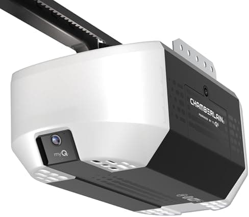 Chamberlain Garage Door Opener 3/4 HP Belt Drive myQ Garage Door Opener with Fixed Camera, Battery Backup…