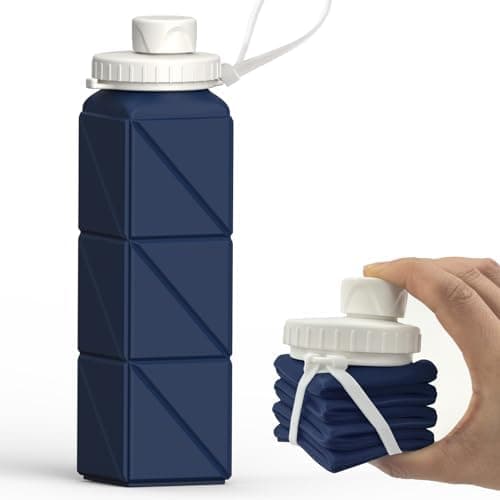 BEAUTAIL Collapsible Water Bottles 20.6oz, Silicone Foldable Portable Travel Water Bottle, Lightweight…