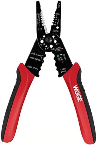 WGGE WG-015 Professional 8-inch Wire Stripper/Crimping Tool, Cable Cutter/Crimper, Wiring and Multi-Function…
