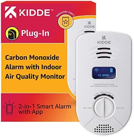 Kidde Smart Carbon Monoxide Detector & Indoor Air Quality Monitor, Plug-In, WiFi, Alexa Compatible Device…