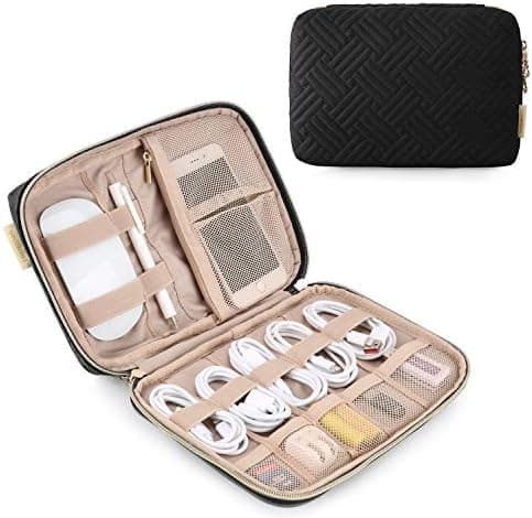 BAGSMART Electronics Organizer Case, Cord & Cable Organizer, Tech Travel Essentials, Women's Black Accessory